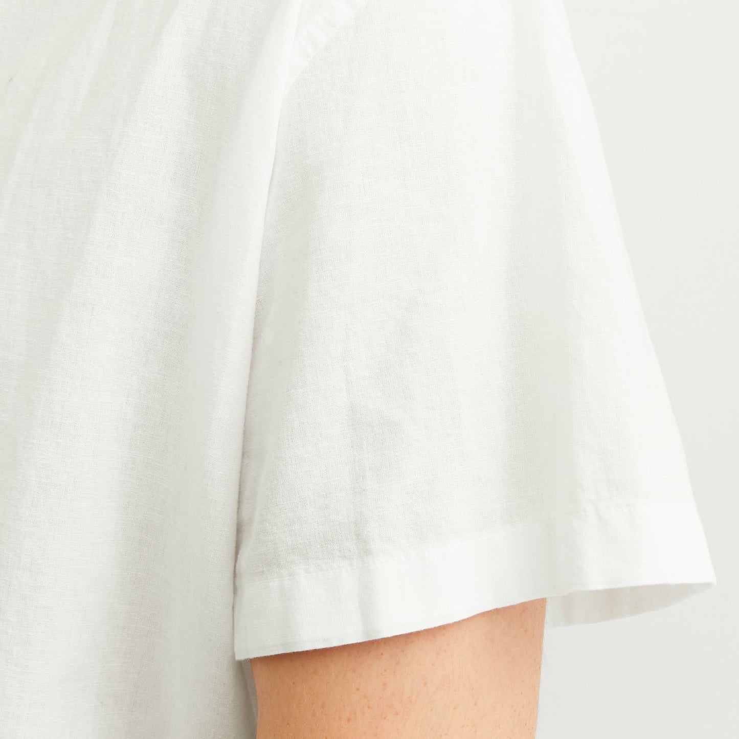 Jack & Jones Plus Size Linen Blend S/S Shirt White