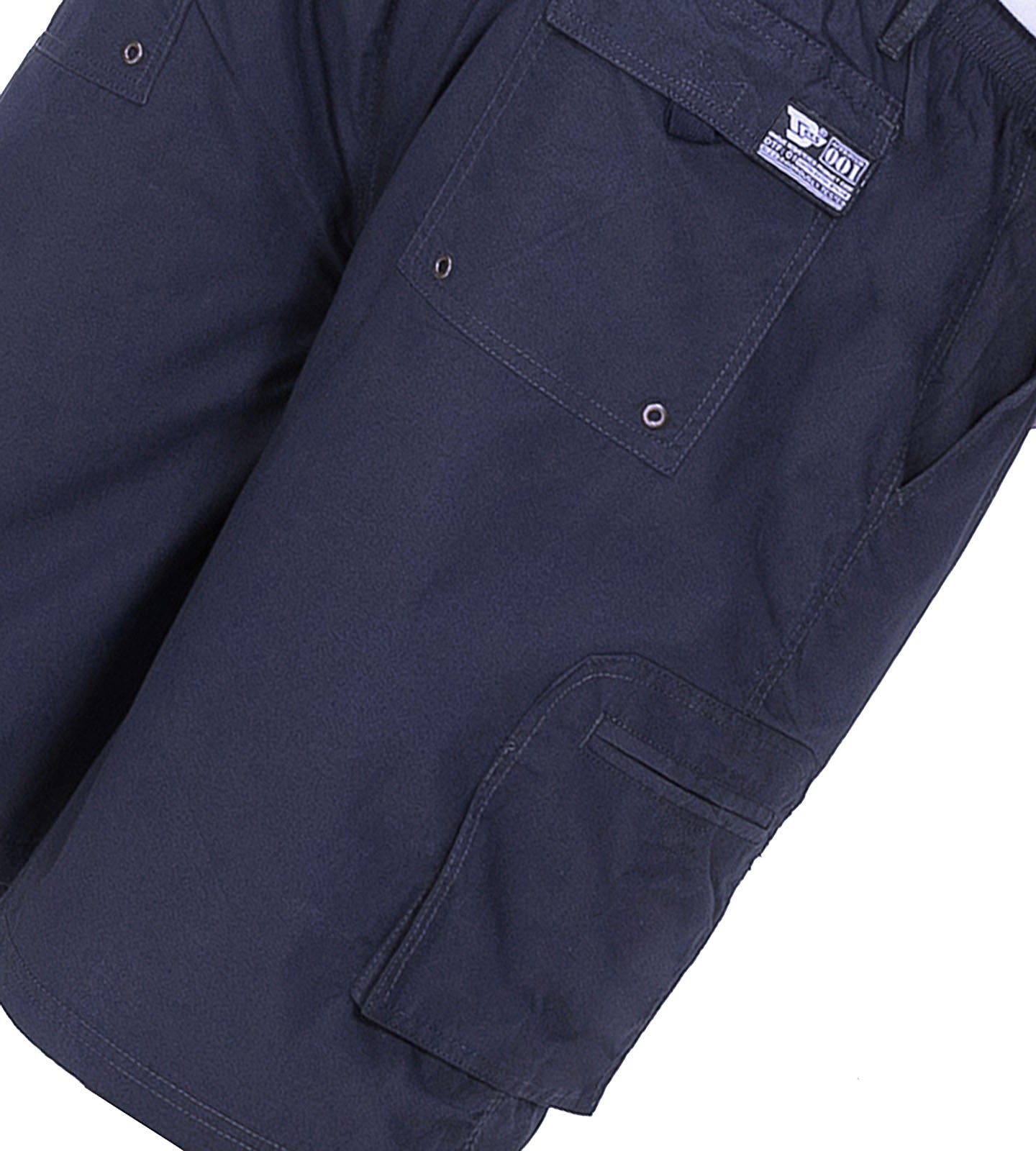 D555 Plus Size Nick Shaped Pocket Cargo Shorts Navy