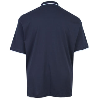 Kam Jeans Plus Size Smart Mini Geo Print Polo Navy