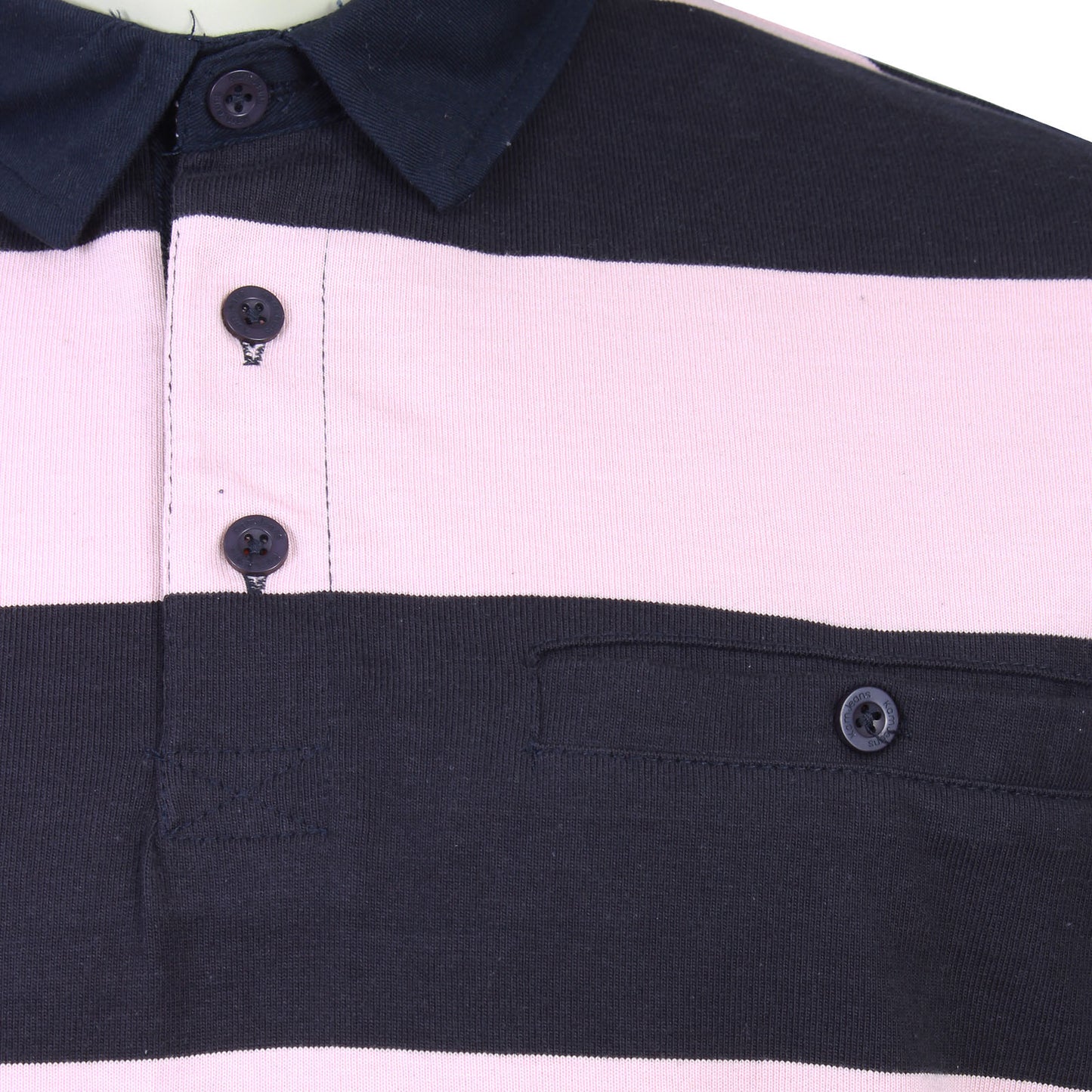 Kam Jeans Plus Size Striped Ruby Polo Pink/Navy