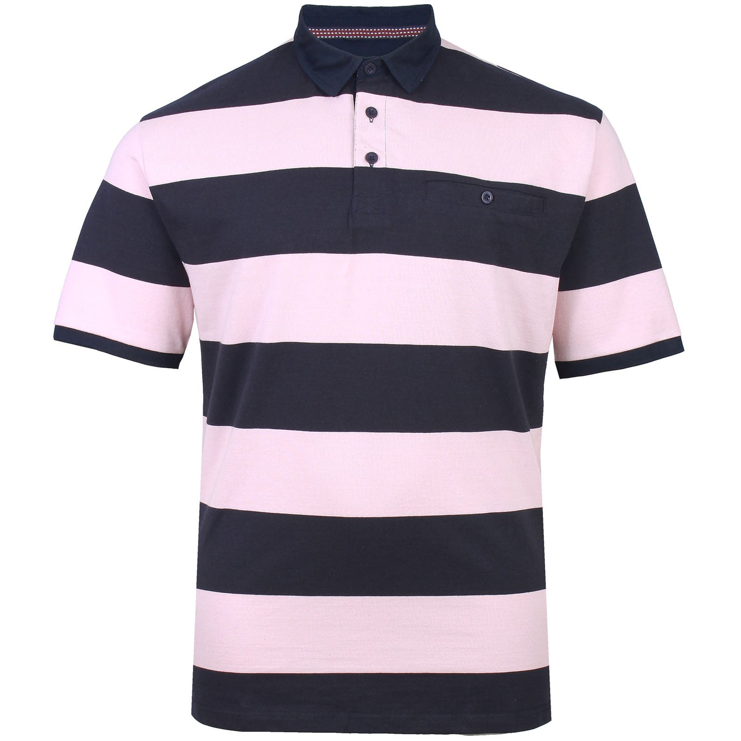 Kam Jeans Plus Size Striped Ruby Polo Pink/Navy