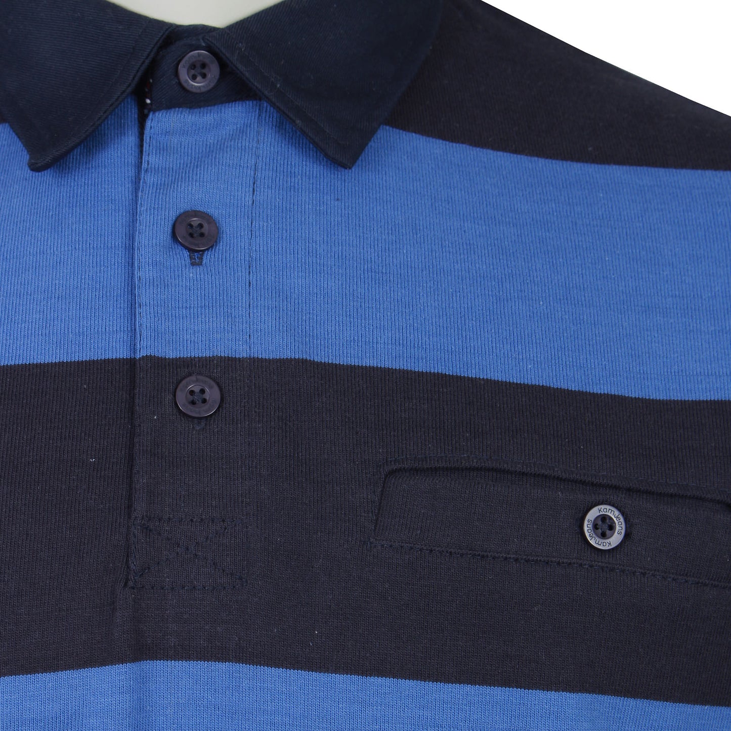 Kam Jeans Plus Size Striped Ruby Polo Navy/Blue