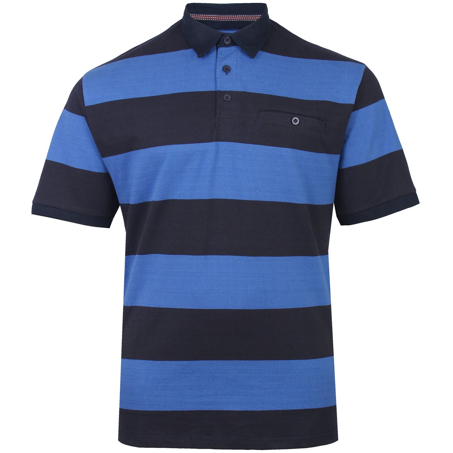Kam Jeans Plus Size Striped Ruby Polo Navy/Blue