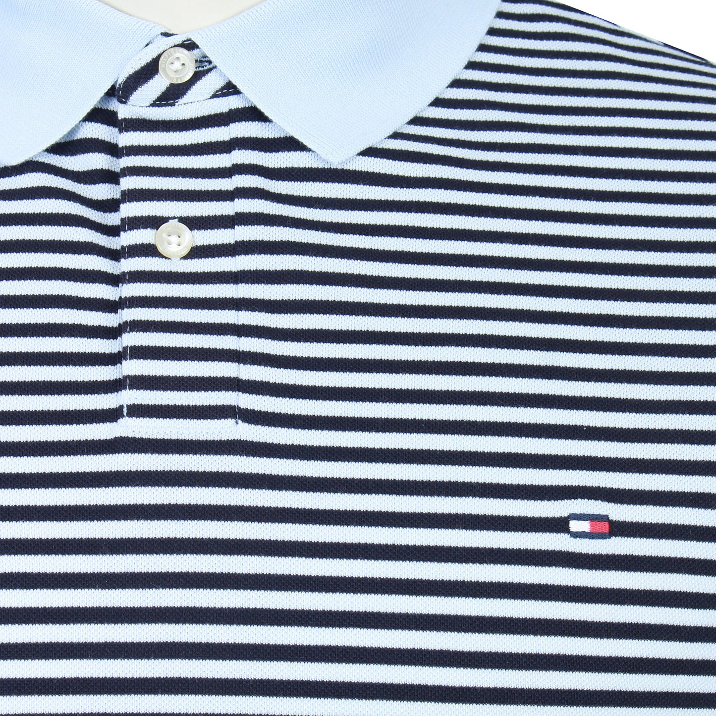Tommy Hilfiger Plus Size 1985 Striped Polo Breezy Blue/Desert Sky