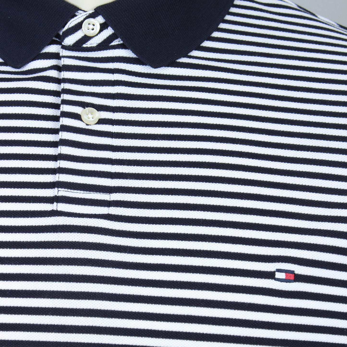 Tommy Hilfiger Plus Size 1985 Striped Polo Desert Sky/White