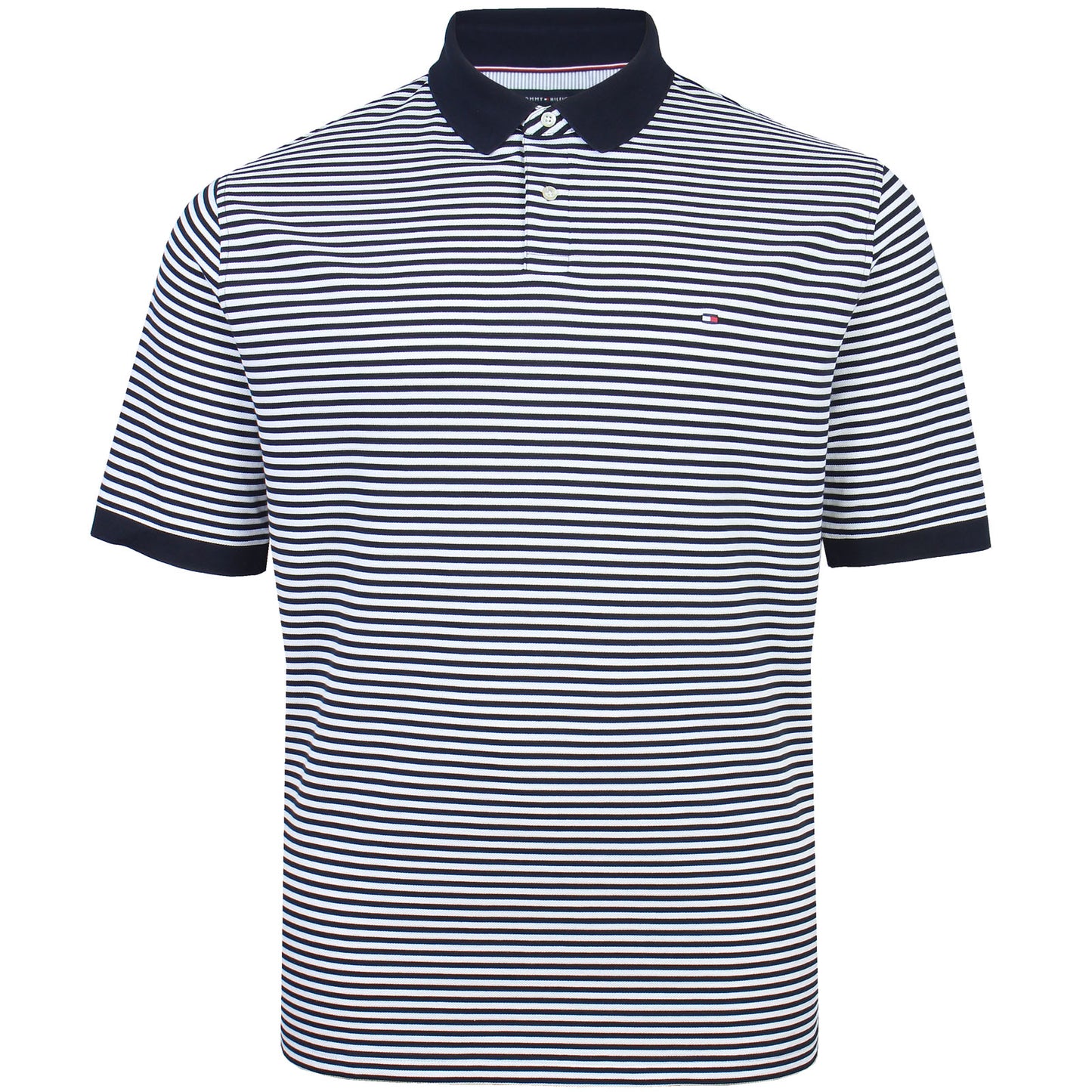 Tommy Hilfiger Plus Size 1985 Striped Polo Desert Sky/White