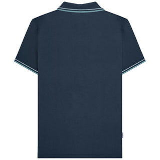 Lambretta Plus Size Houndstooth Polo Navy