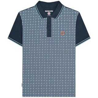 Lambretta Plus Size Houndstooth Polo Navy