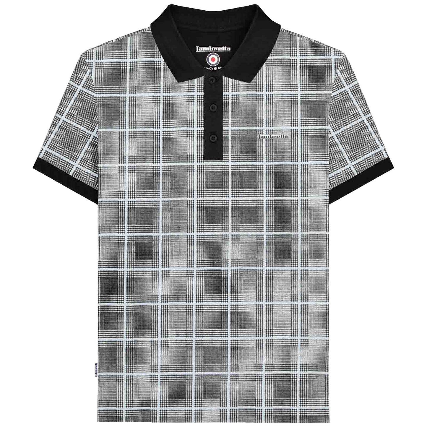 Lambretta Plus Size Pow Check Polo White
