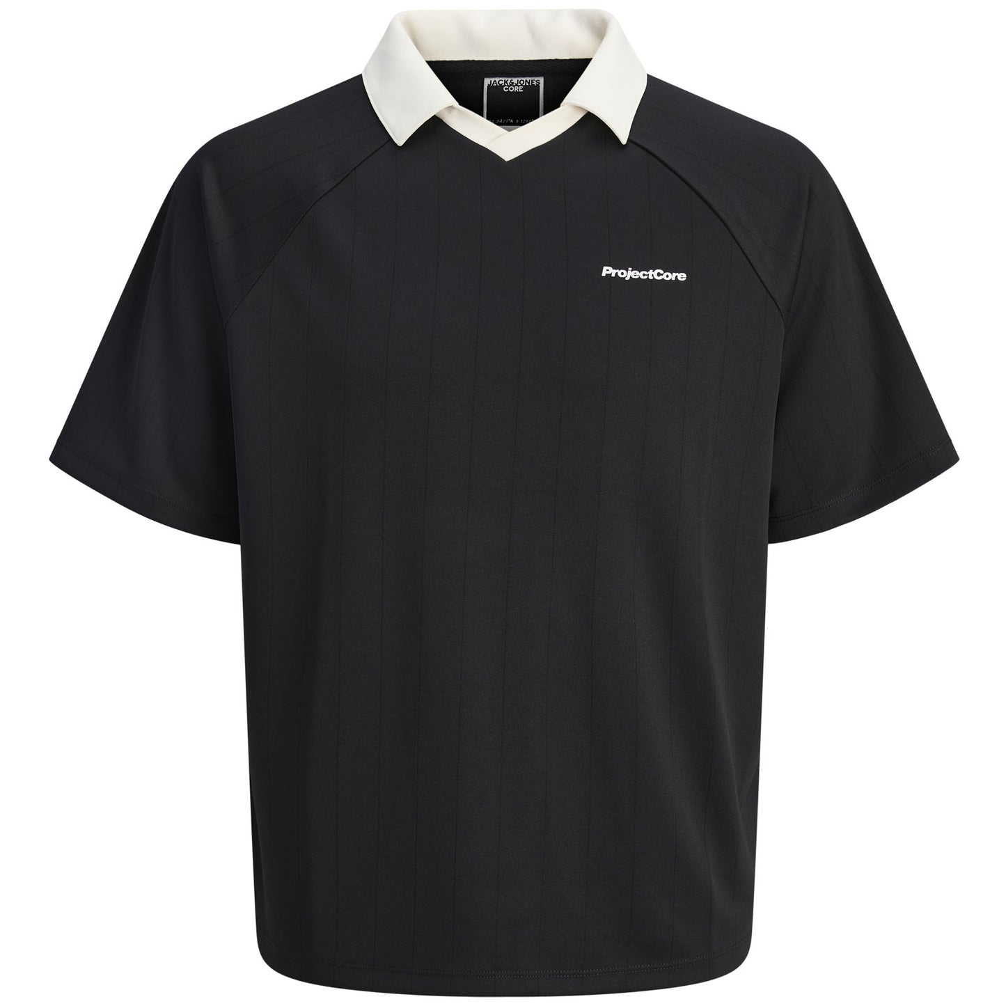 Jack & Jones Plus Size Retreat Pique Open Polo Black