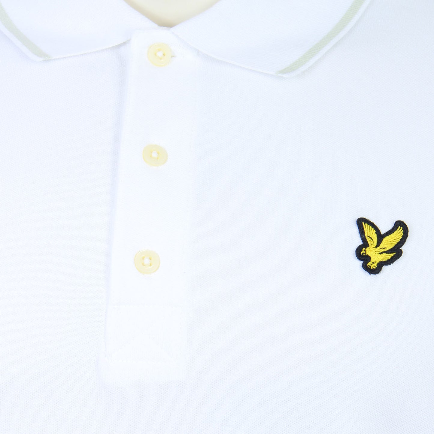 Lyle & Scott Plus Size Tipped Polo Shirt White/Matcha
