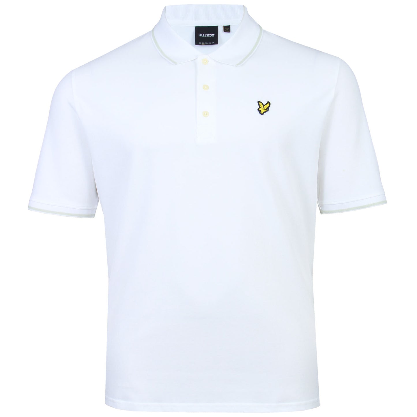 Lyle & Scott Plus Size Tipped Polo Shirt White/Matcha