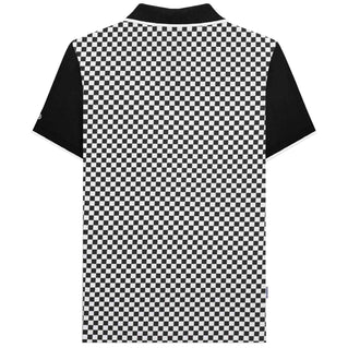Lambretta Plus Size Two Tone Aop Polo Black/White