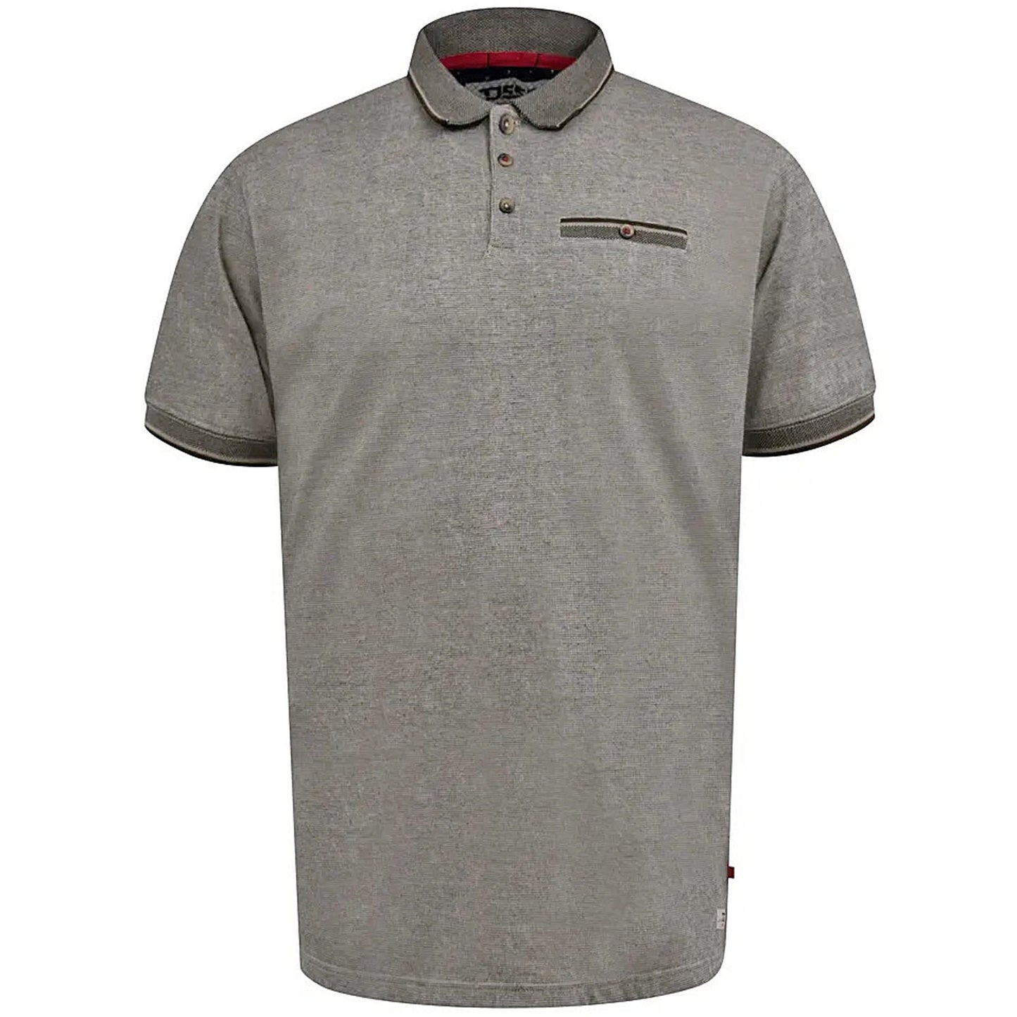 D555 Plus Size Jacquard Collar Textured Polo Stone