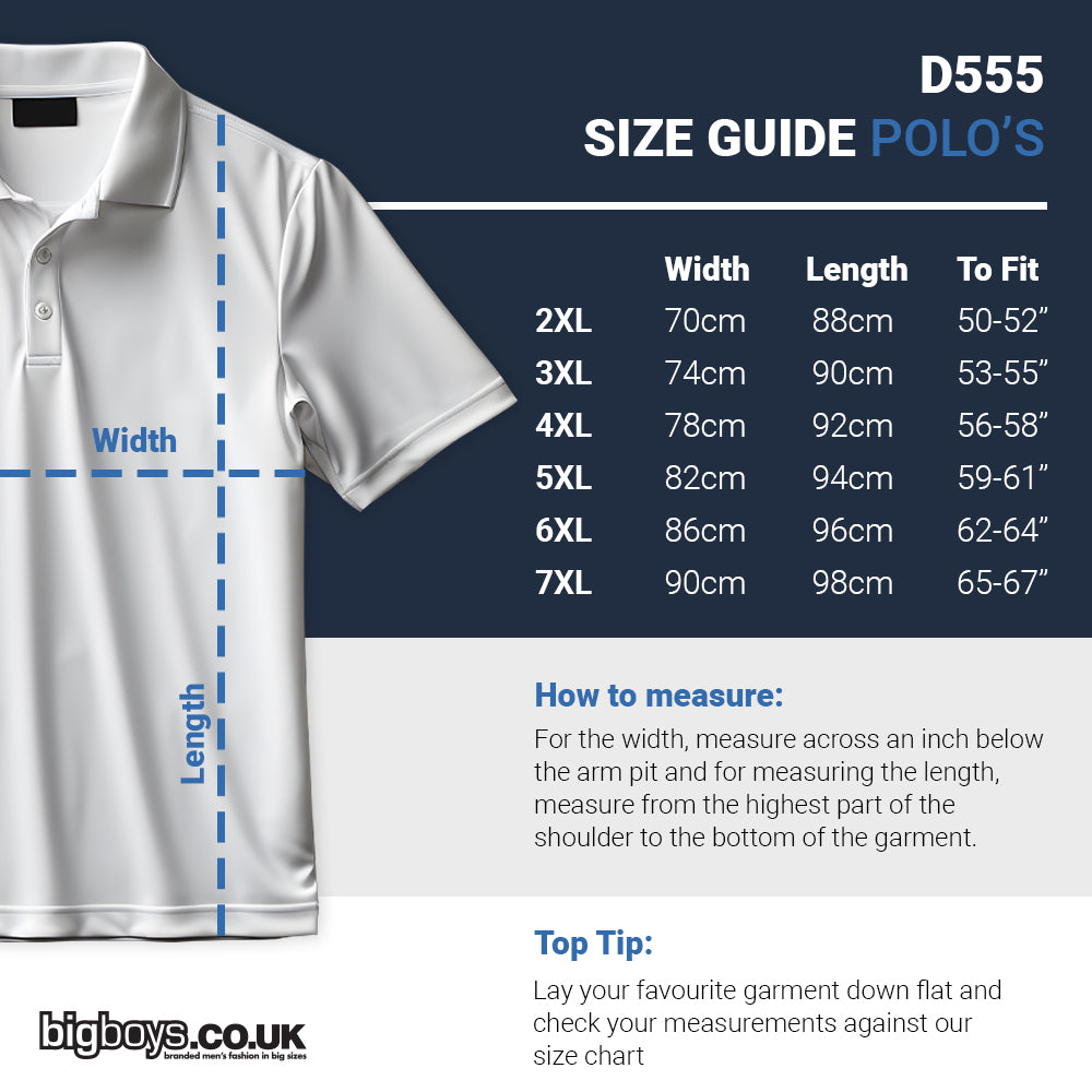 D555 Plus Size Tipton Stripe Jacquard Polo Navy