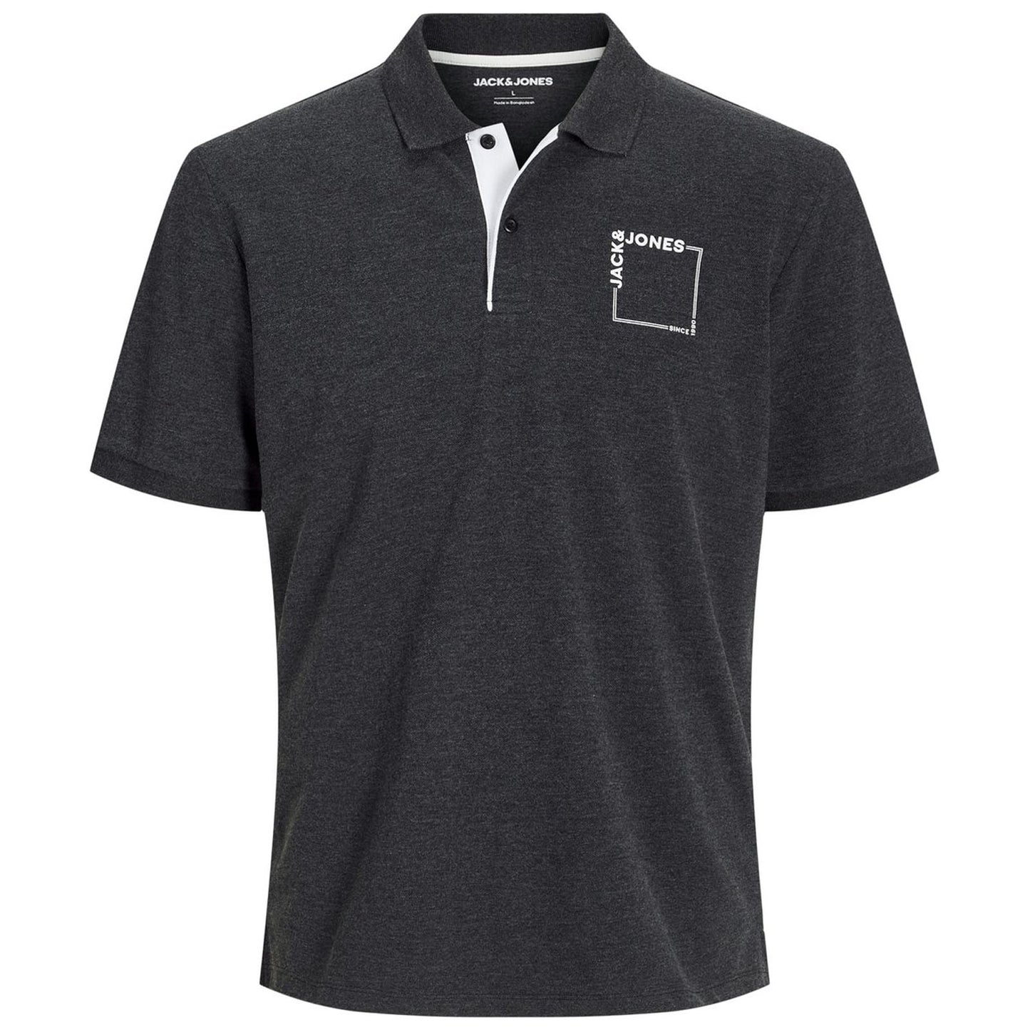 Jack & Jones Plus Size Verner Polo Black Melange