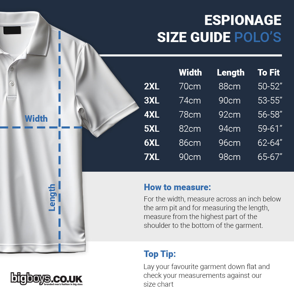 Espionage Plus Size P228 All Over Geometric Print Polo Navy