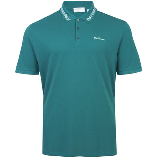 Ben Sherman Plus Size Collar Interest Polo Teal
