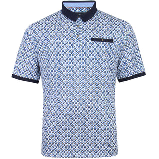 Kam Jeans Plus Size Kbs5526 Diamond Jersey Polo Navy