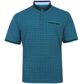 Kam Jeans Plus Size Kbs5527 Pattern Pique Polo Navy