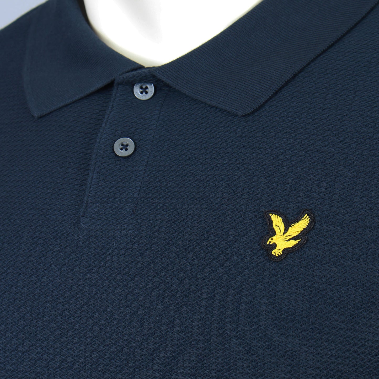 Lyle & Scott Plus Size Jacquard Dobby Polo Shirt Dark Navy