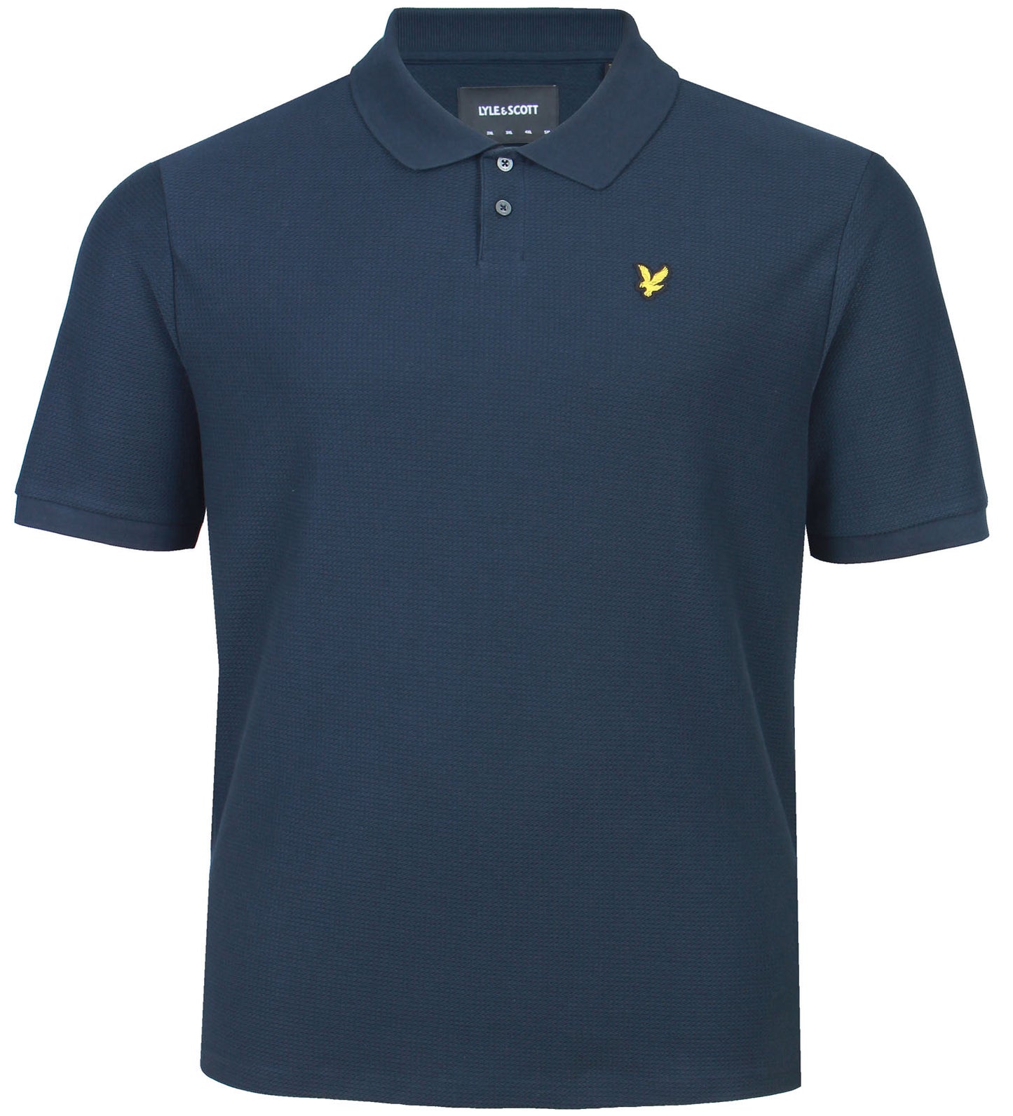 Lyle & Scott Plus Size Jacquard Dobby Polo Shirt Dark Navy