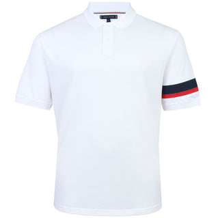 Tommy Hilfiger Plus Size Sleeve Tape Polo White