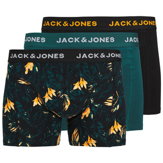 Jack & Jones Plus Size Tyler Trunks 3-Pack Black/Teal