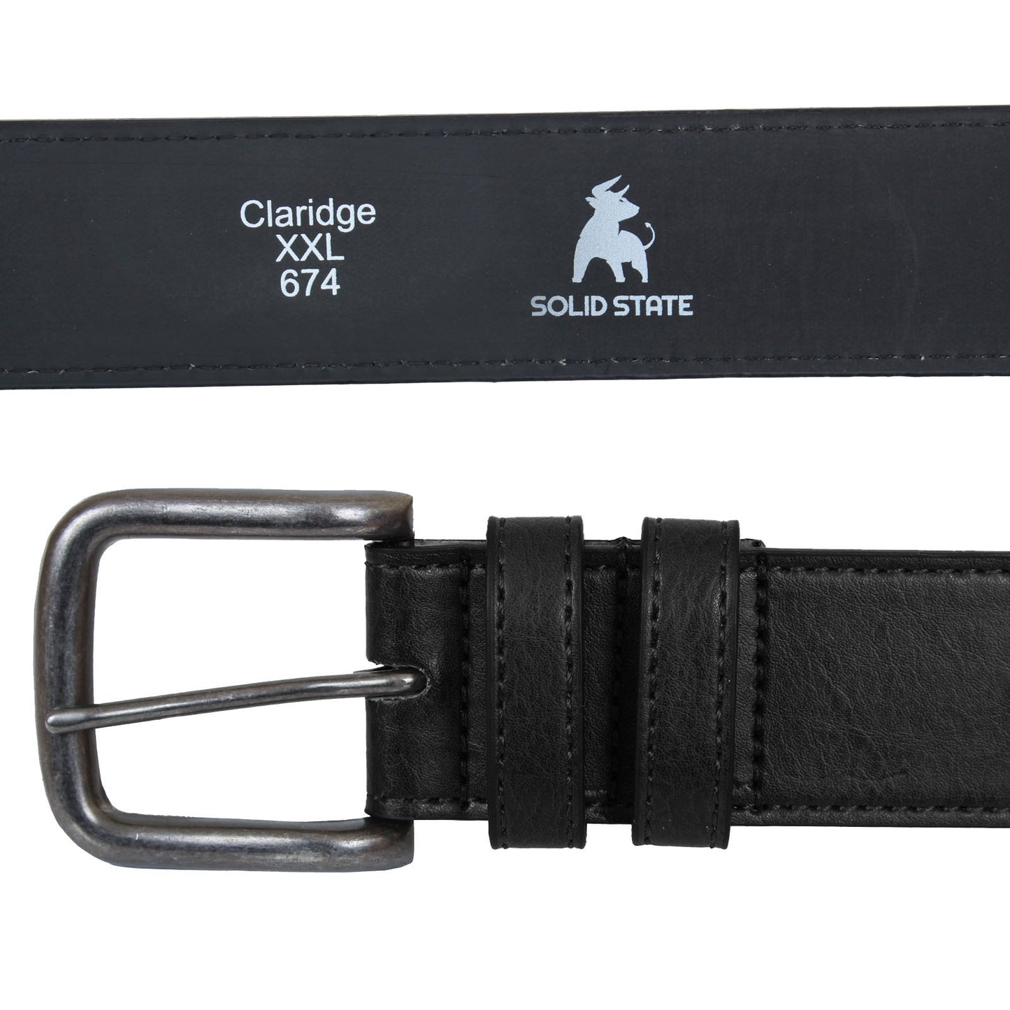 Solid State Plus Size Claridge Antique Buckle Jeans Belt Black