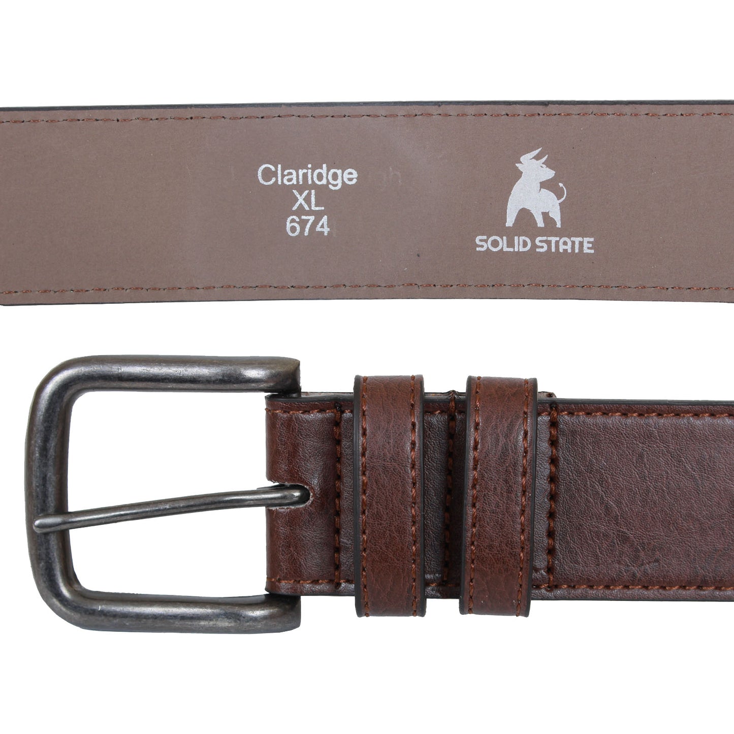 Solid State Plus Size Claridge Antique Buckle Jeans Belt Brown