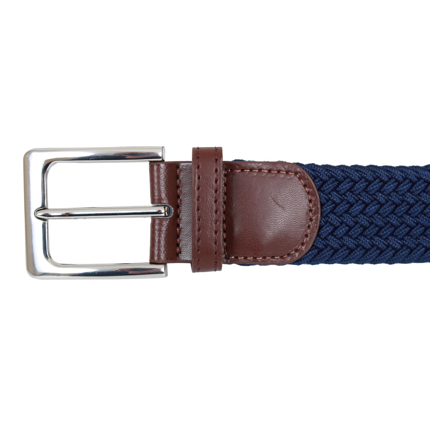 Solid State Plus Size Hilton Stretch Braided Belt Navy