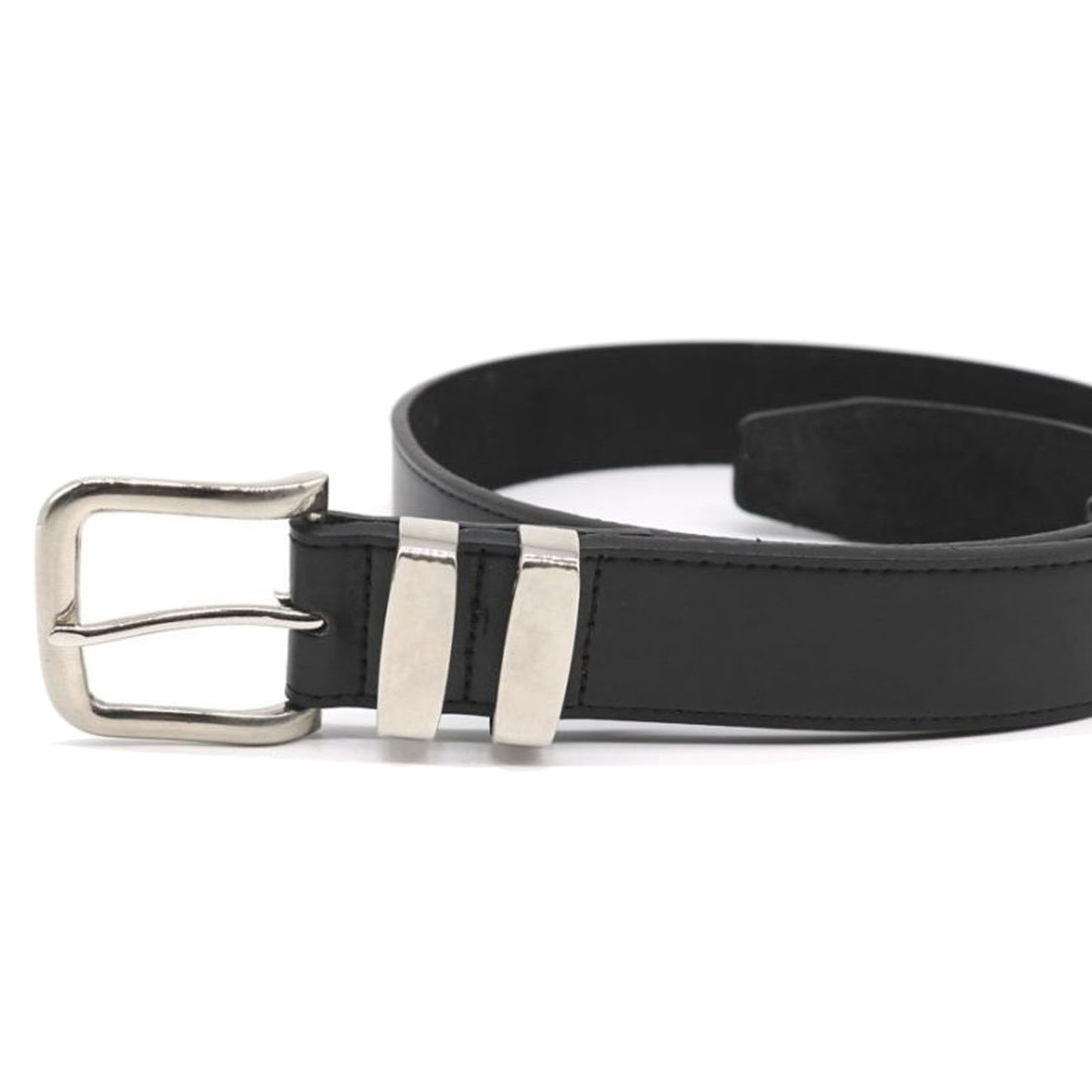 D555 Plus Size Noah Bonded Leather Belt Black