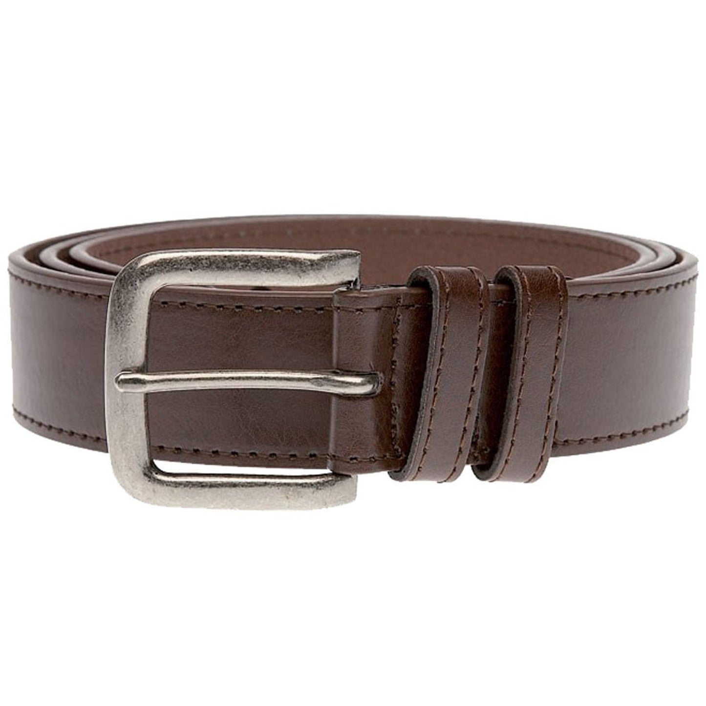 D555 Plus Size Archie Bonded Leather Belt Brown