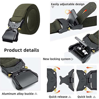 D555 Plus Size Dale Tactical Stretch Webbing Belt Khaki