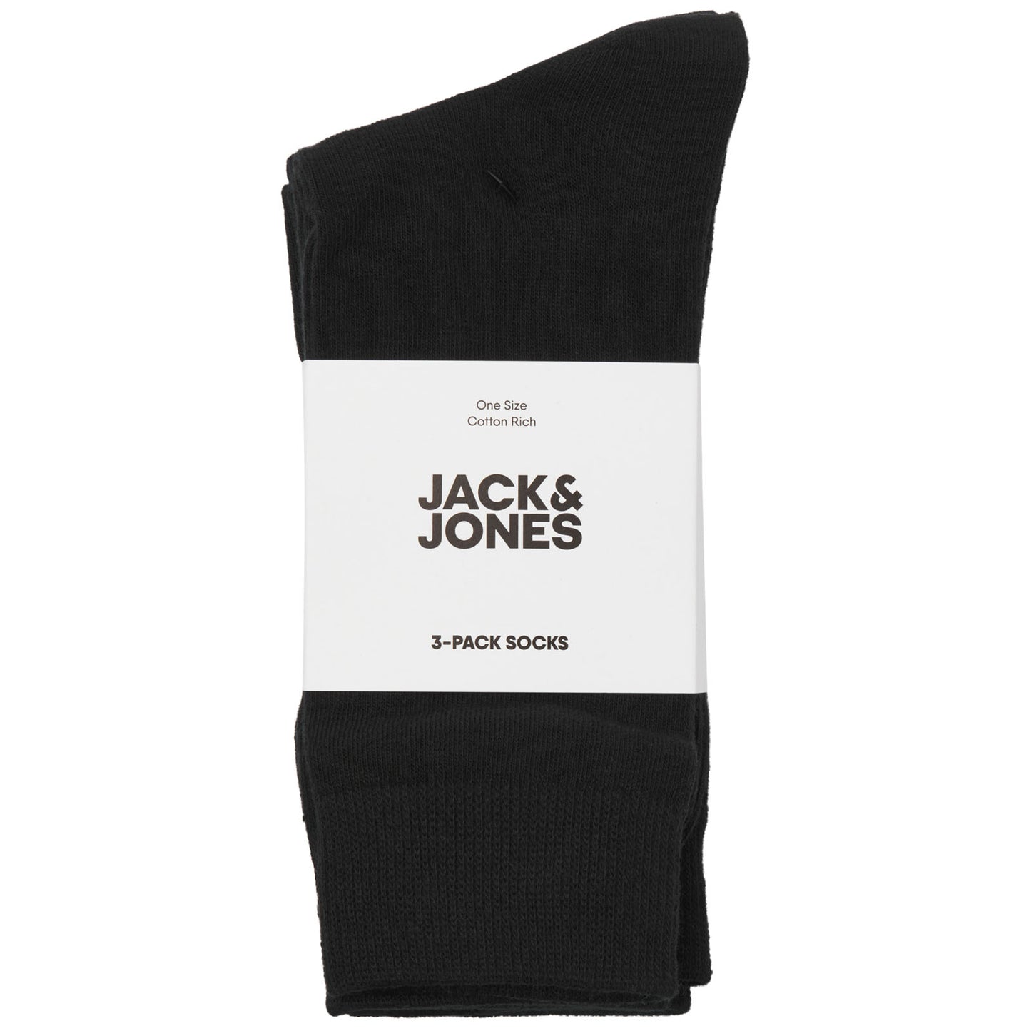 Jack & Jones Plus Size Rafael 3-Pack Tennis Socks Black (9-12)