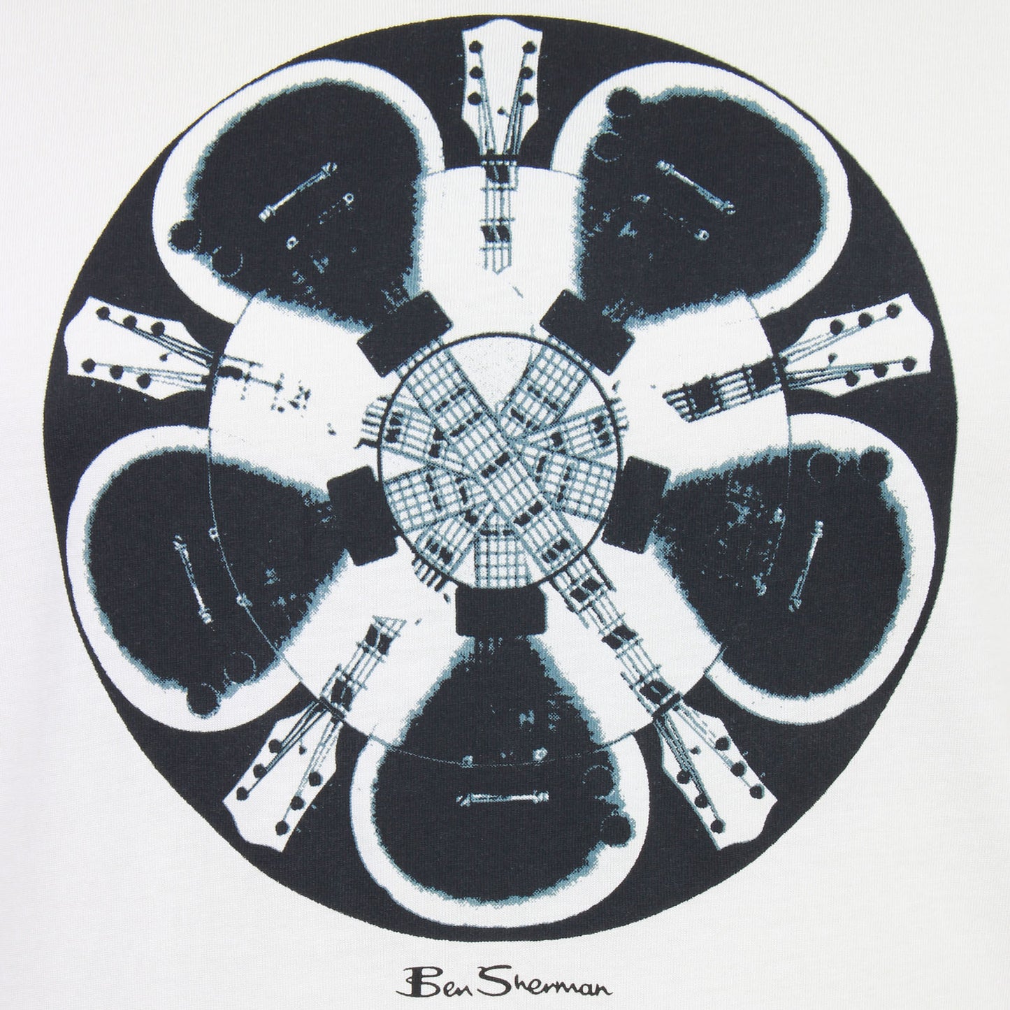 Ben Sherman Plus Size Guitar Illusion T-Shirt Ivory