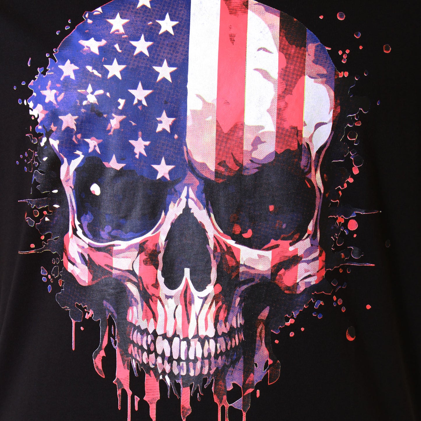 Kam Jeans Plus Size Usa Ghost Skull T-Shirt Black