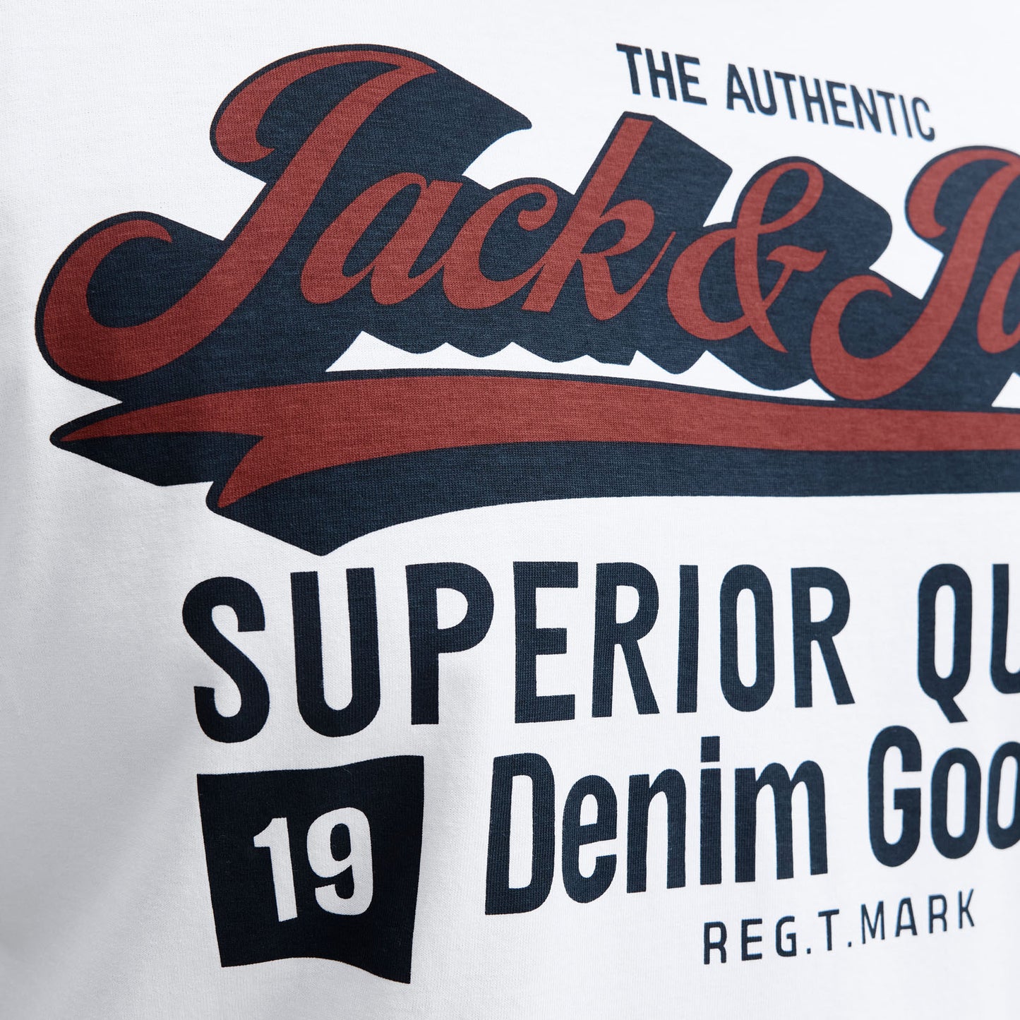 Jack & Jones Plus Size Logo O-Neck Aw25 T-Shit Cloud Dancer