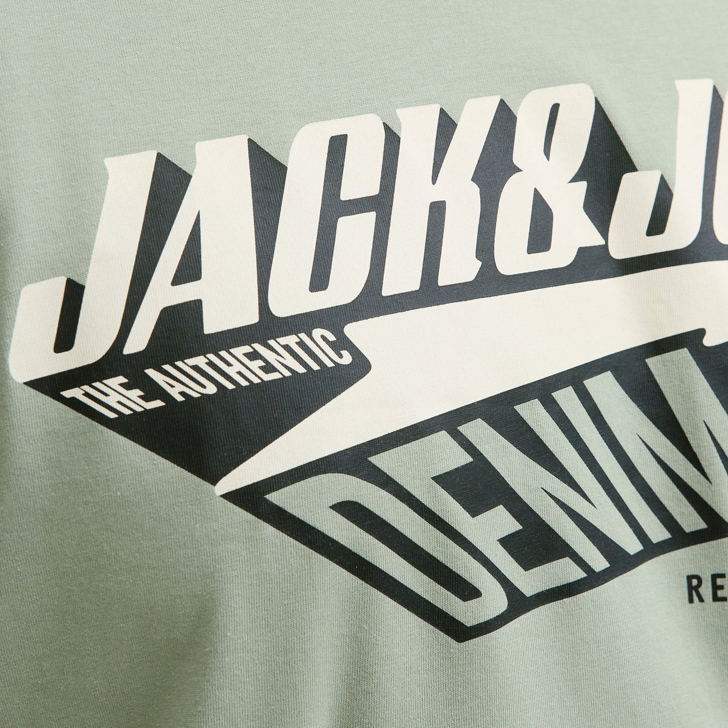Jack & Jones Plus Size Logo O-Neck Aw25 T-Shit Iceberg Green