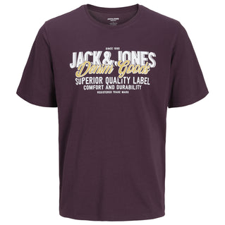 Jack & Jones Plus Size Logo O-Neck Aw25 T-Shirt Plum Perfect