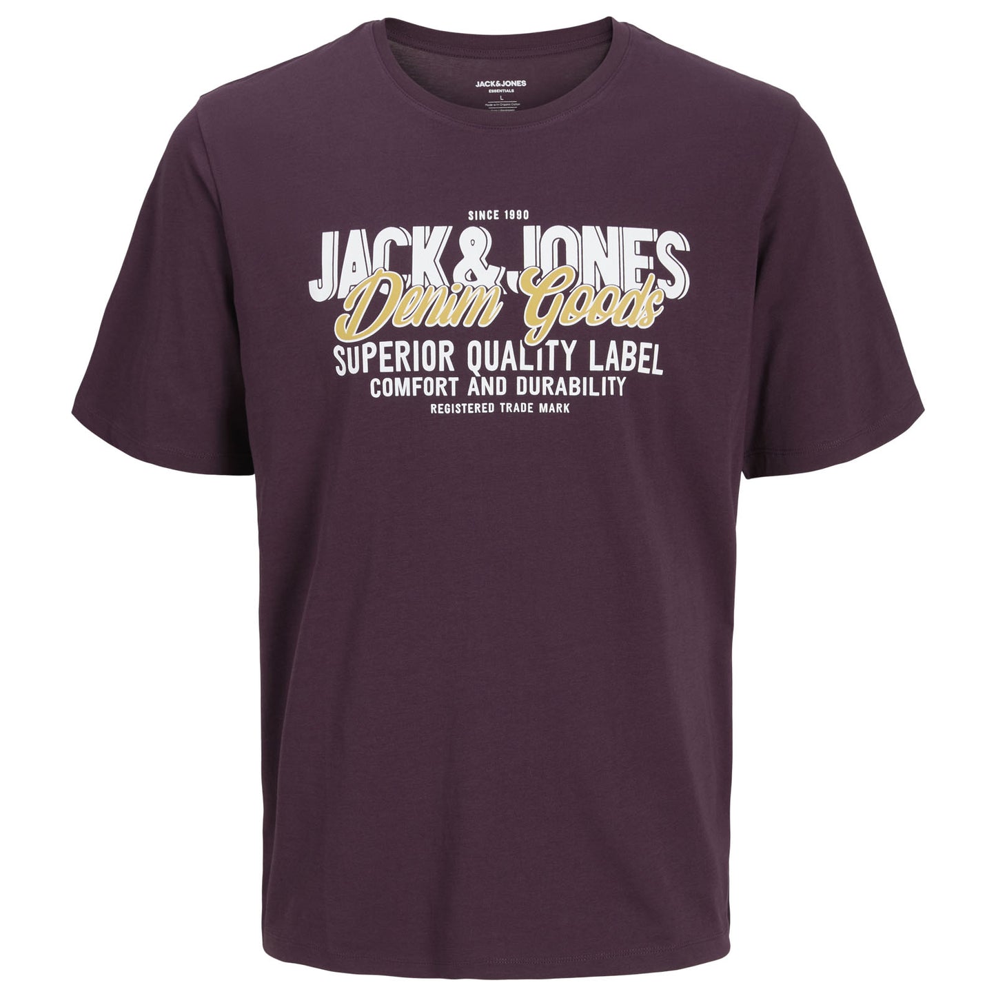 Jack & Jones Plus Size Logo O-Neck Aw25 T-Shit Plum Perfect