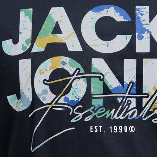 Jack & Jones Plus Size Geplas Paint Splat T-Shirt Sky Captain