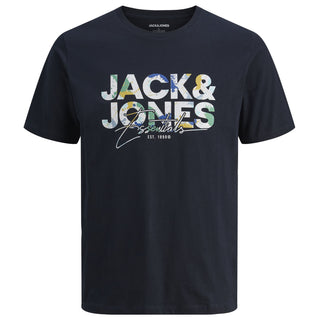 Jack & Jones Plus Size Geplas Paint Splat T-Shirt Sky Captain