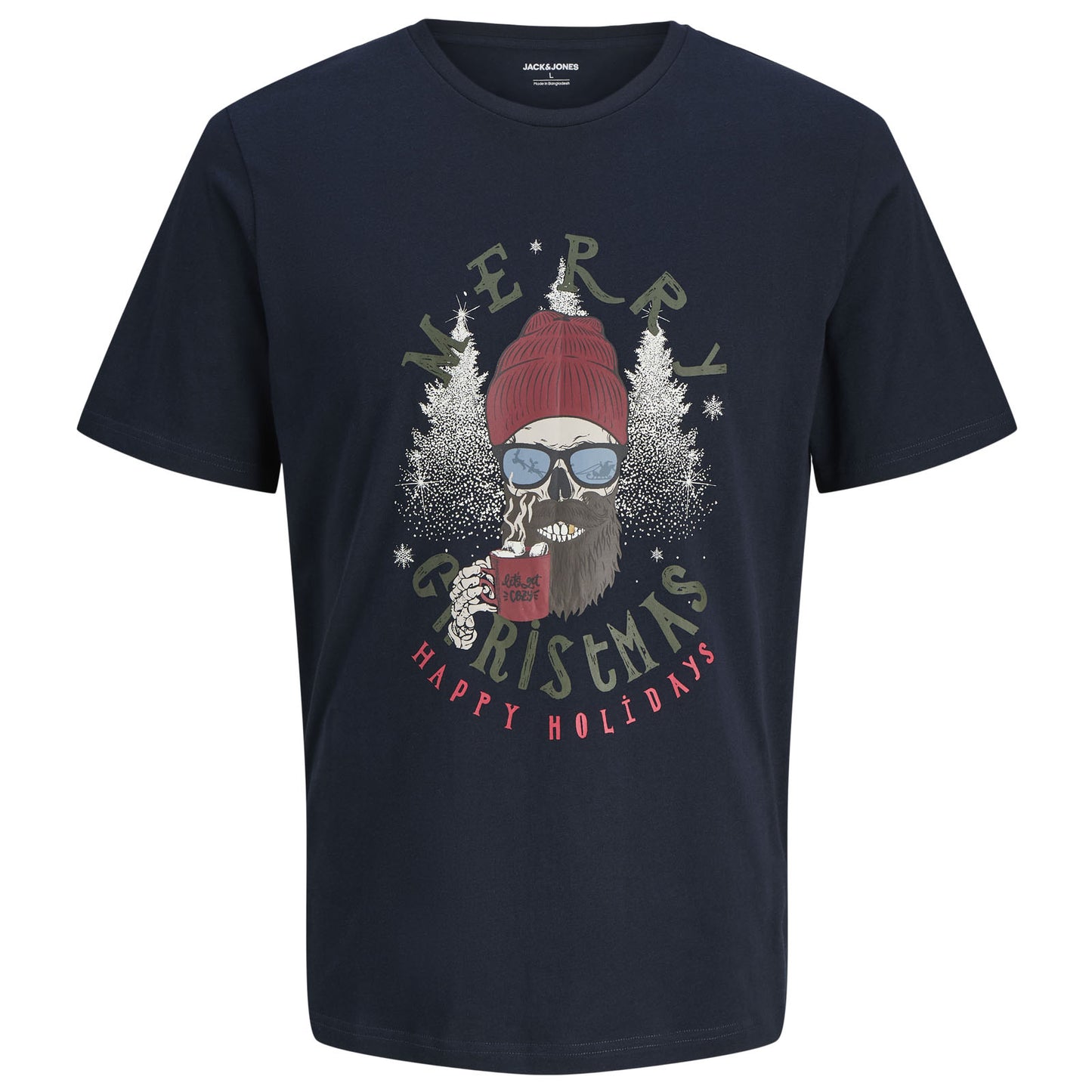 Jack & Jones Plus Size Noel Xmas T-Shirt Sky Captain