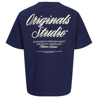 Jack & Jones Plus Size Norrebro Typo Back Print T-Shirt Ocean Cavern