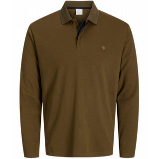 Jack & Jones Plus Size Rodney Long Sleeve Polo Beech