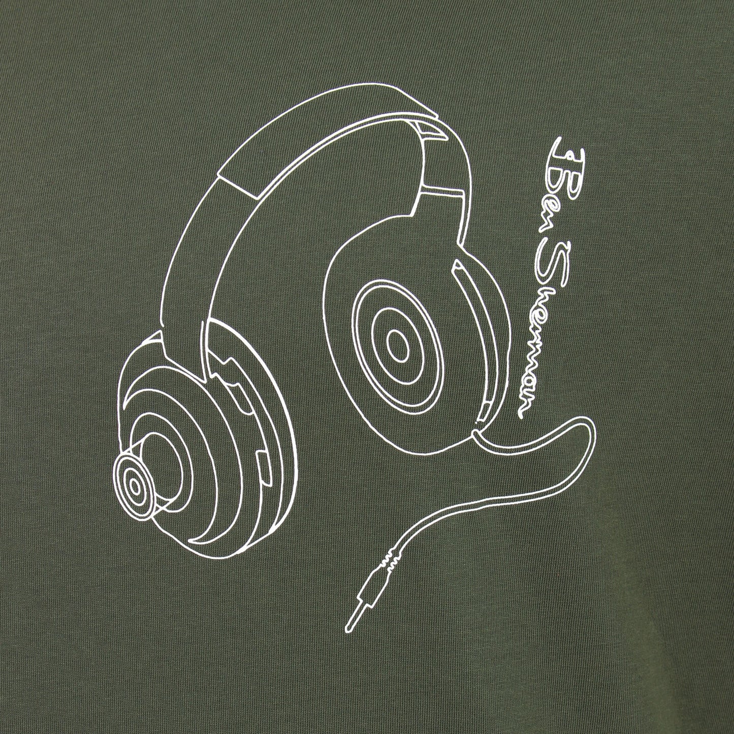 Ben Sherman Plus Size Headphones T-Shirt Khaki