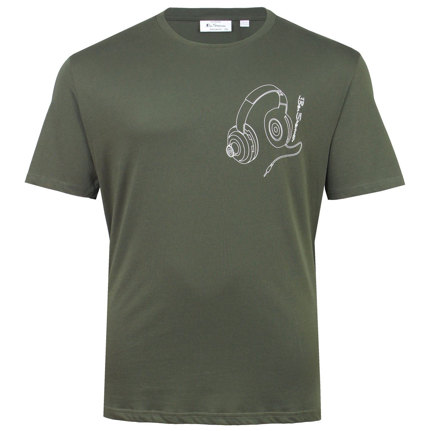 Ben Sherman Plus Size Headphones T-Shirt Khaki