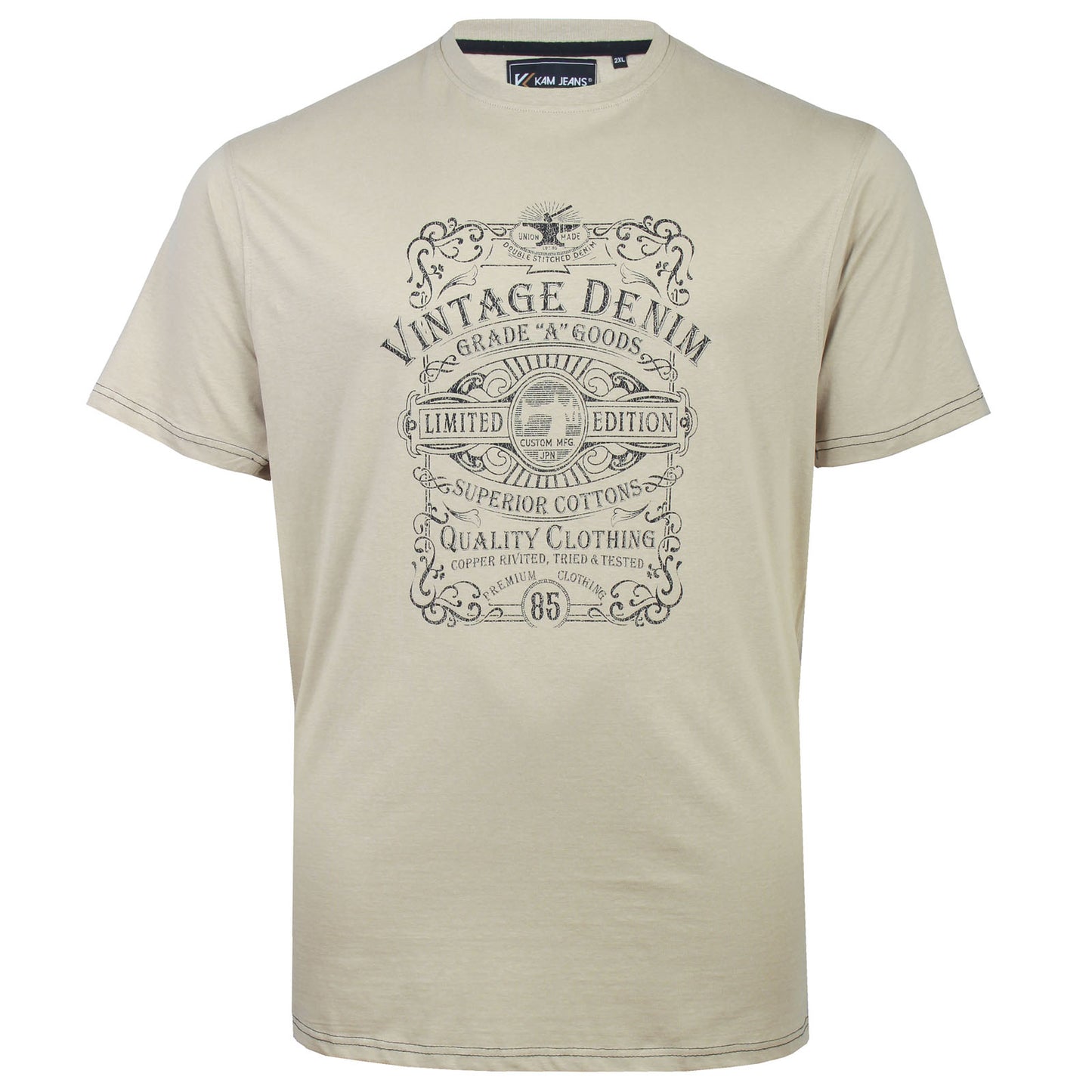 Kam Jeans Plus Size Vintage Denim T-Shirt Abbey Stone