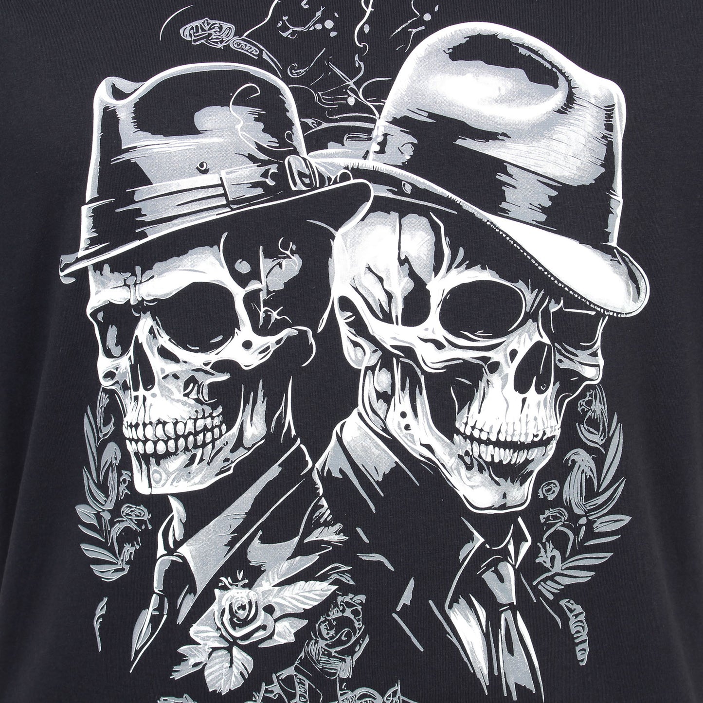Kam Jeans Plus Size Twin Gentleman Skull T-Shirt Black
